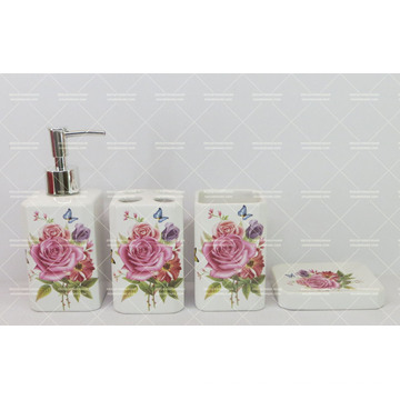 Juego de baño decorativo de flores en promoción